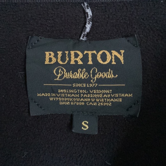 Burton Black Fleece zip/button up jacket/coat, size small - Picture 2 of 8